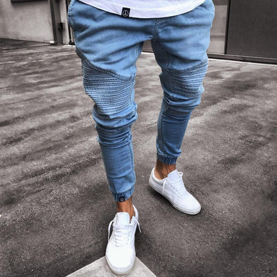 Mens Ripped Biker Jeans