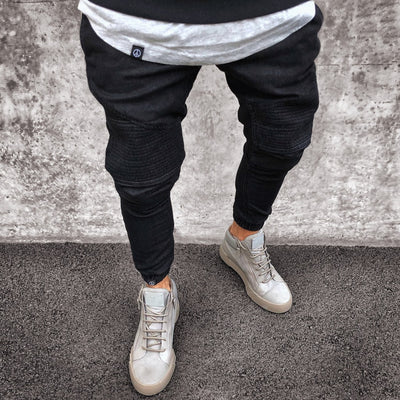 Mens Ripped Biker Jeans