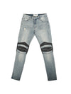 Zipper Biker Slim-fit Stretch Jeans