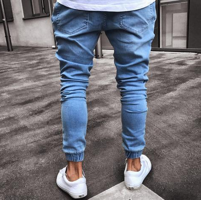 Mens Ripped Biker Jeans