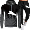 Men Sets Winter Hoodies Pants 2 Piece Set Running Hoody .